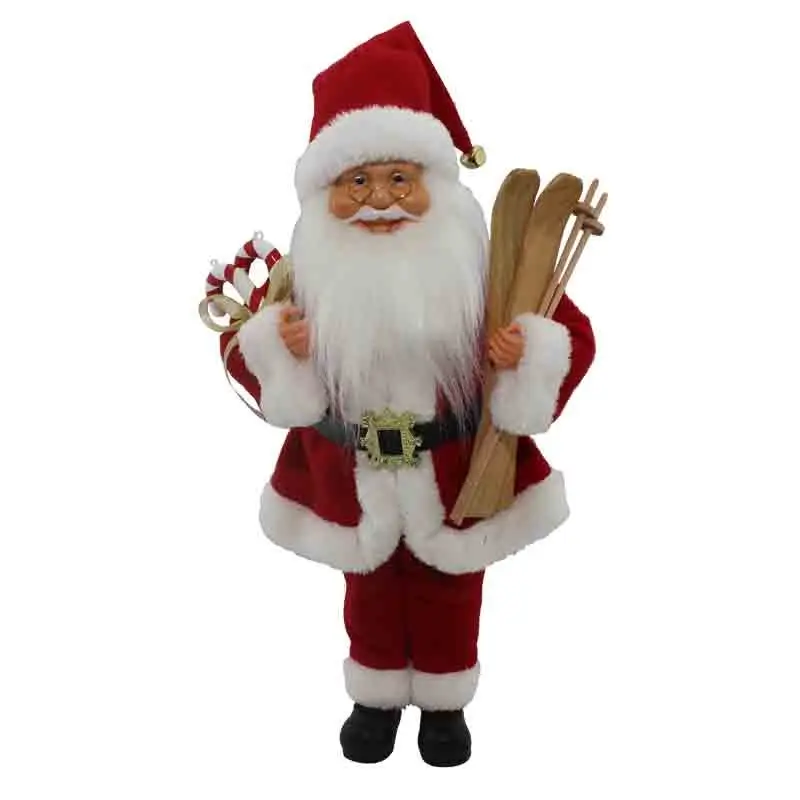 babbo natale con carillon rosso 45 cm 6368