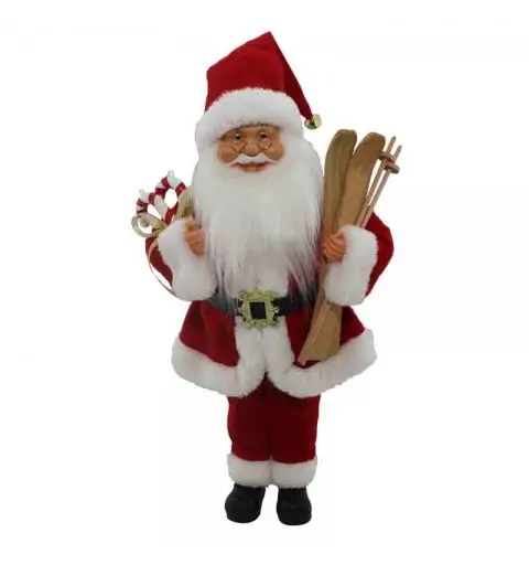 babbo natale con carillon rosso 45 cm 6368