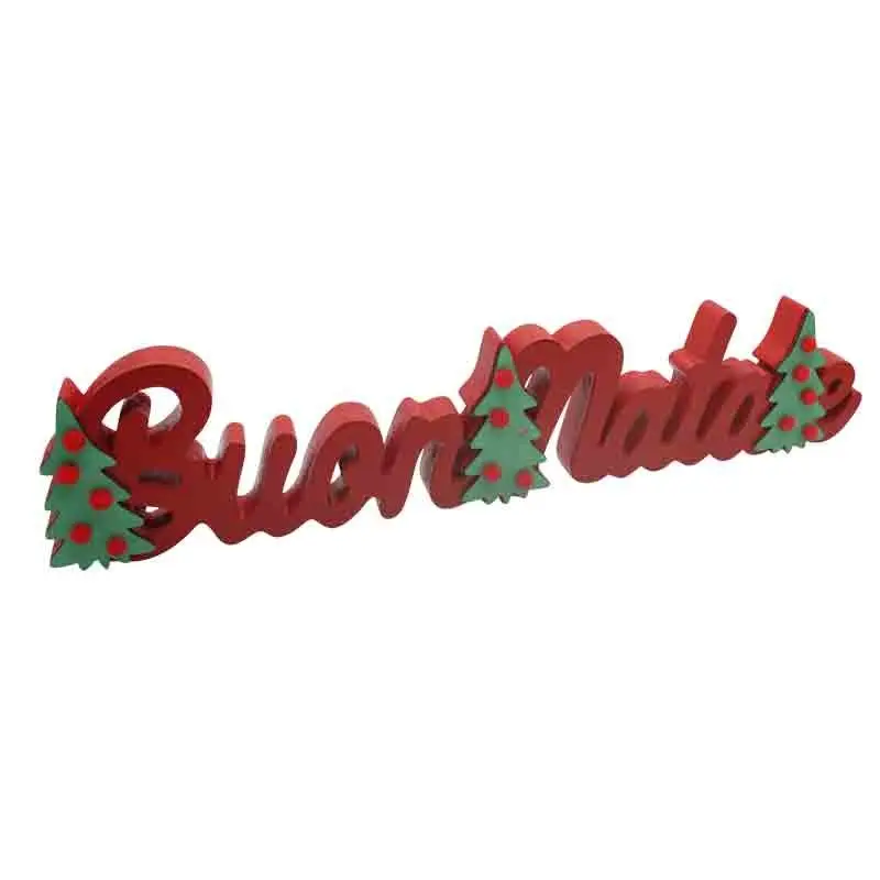 scritta decorativa legno buon natale 28 x 7 cm 7982