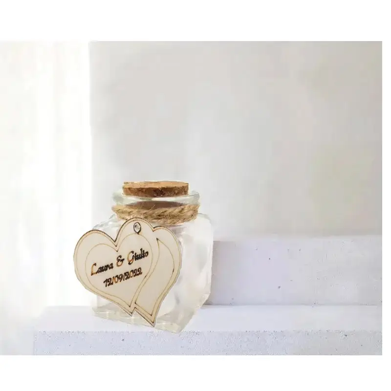 Bomboniere Con Cuore in legno personalizzabile - 20pz