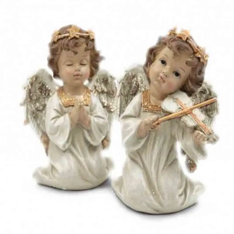 angelo in resina con luce 20 cm 721132