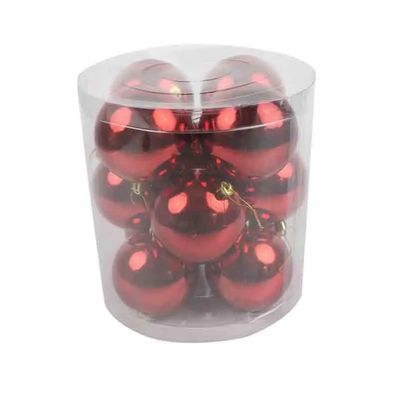confezione da 12 palline natalizie lucide rosso diametro 8 cm 91266