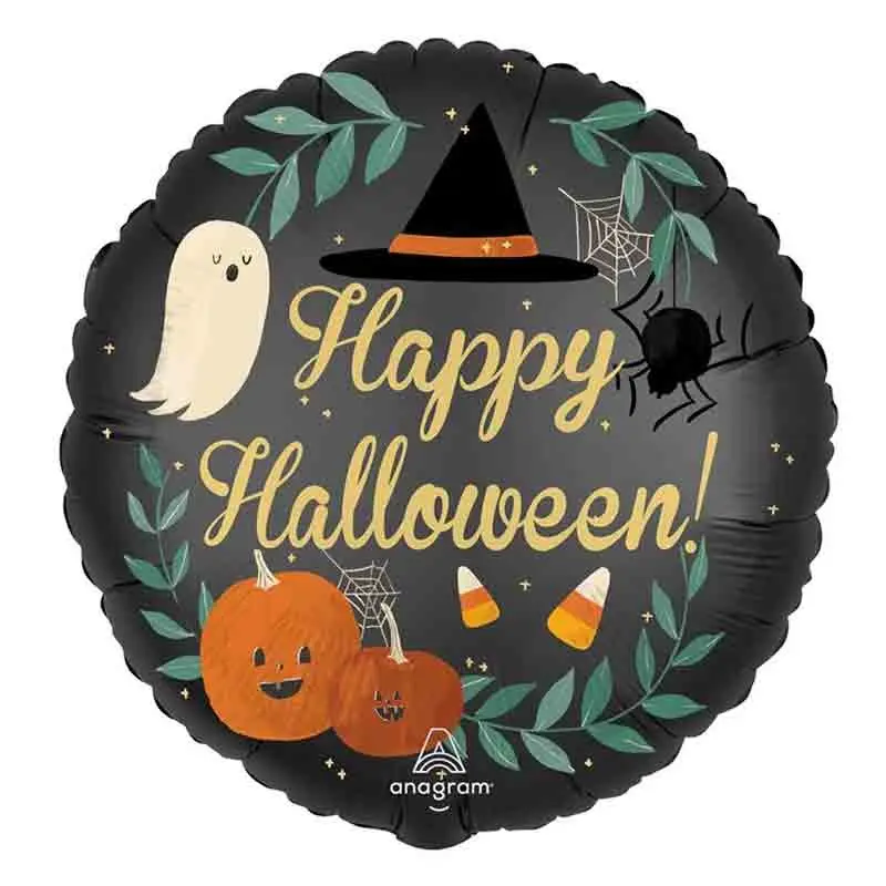 Pallone foil tondo 42 cm Nature in the Night Satin Halloween 4483001