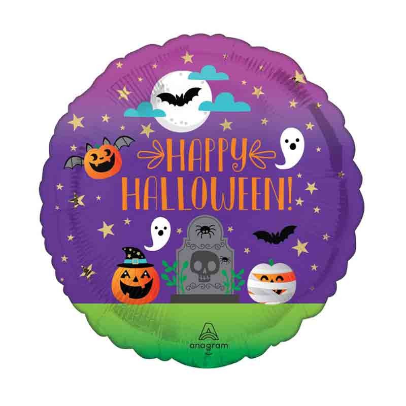 Pallone foil tondo 42 cm Spooky Halloween 4482401