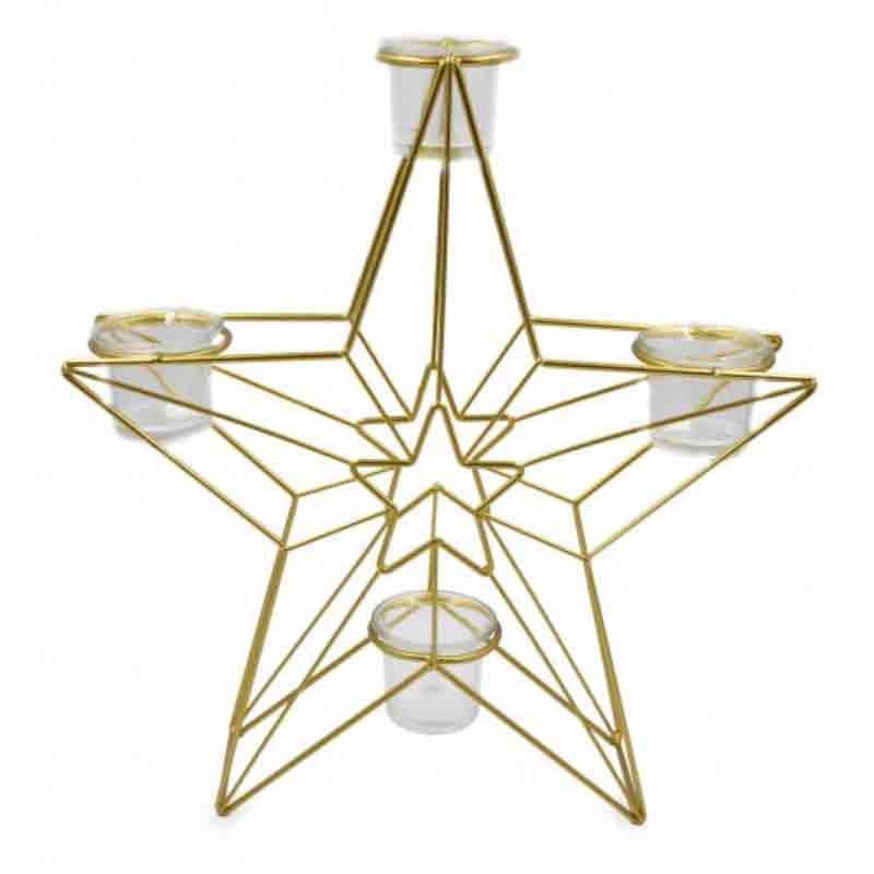 stella oro con candeliere 34 x 32 cm XD211083