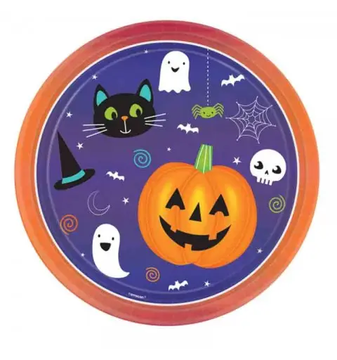 8 Piatti carta 23 cm Halloween Friends 9907443-66