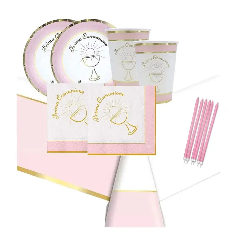 KIT N.24 COMUNIONE CHIC ROSA - SET PER LA FESTA