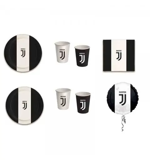 KIT NJUVENTUS CON FOIL – ARTICOLI PER LA TAVOLA PER PICCOLI E GRANDI TIFOSI