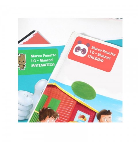 Etichette adesive personalizzate quaderni e libri - 50pz