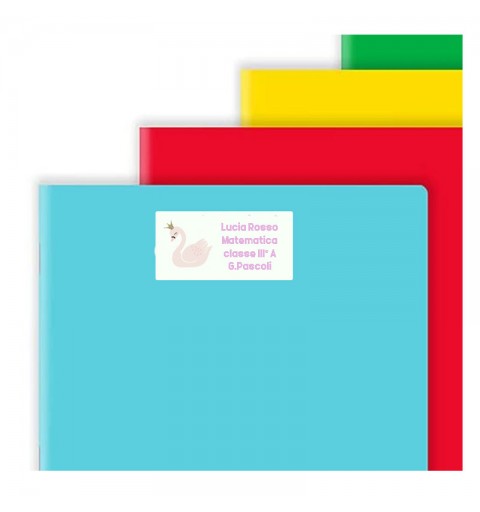 Etichette adesive personalizzate quaderni e libri - 50pz