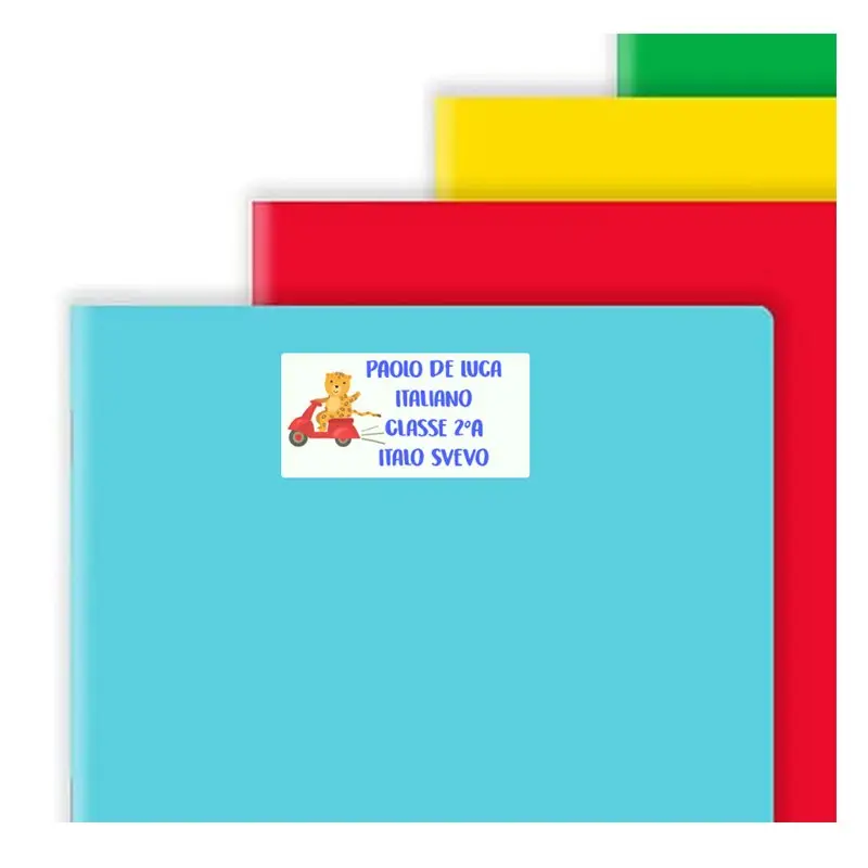 Etichette adesive personalizzate quaderni e libri - 50pz