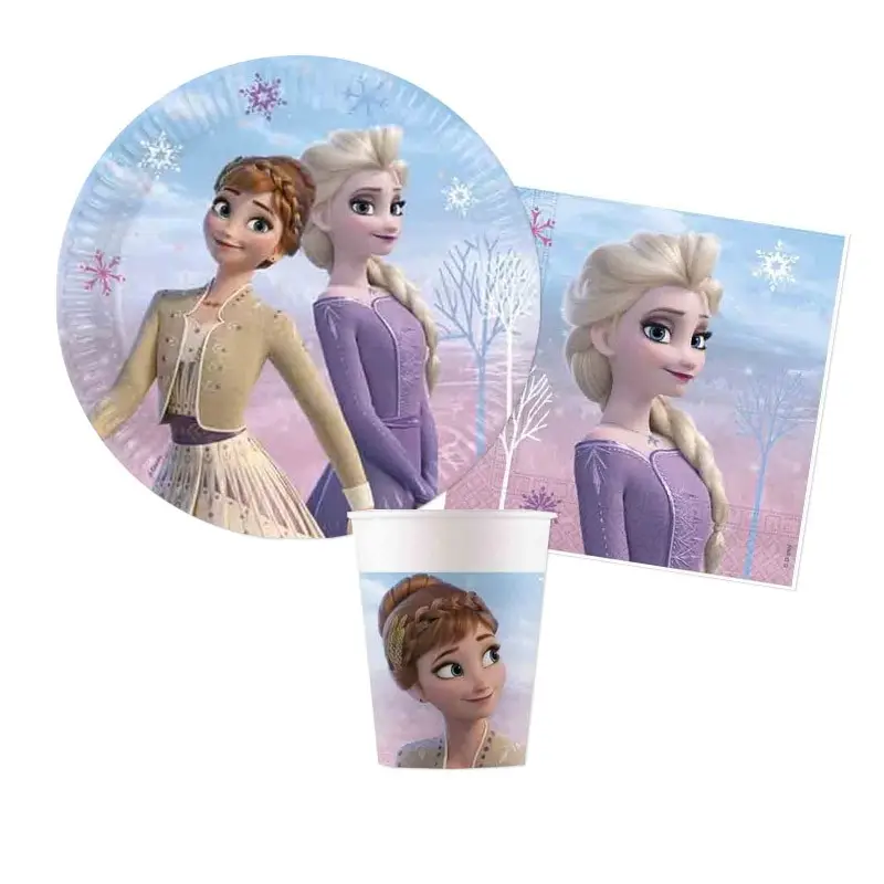 COORDINATO TAVOLA FROZEN NORTHEN KIT N 29 COMPLEANNO BAMBINA