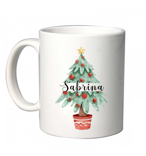 Tazza Natalizia albero di Natale con Nome