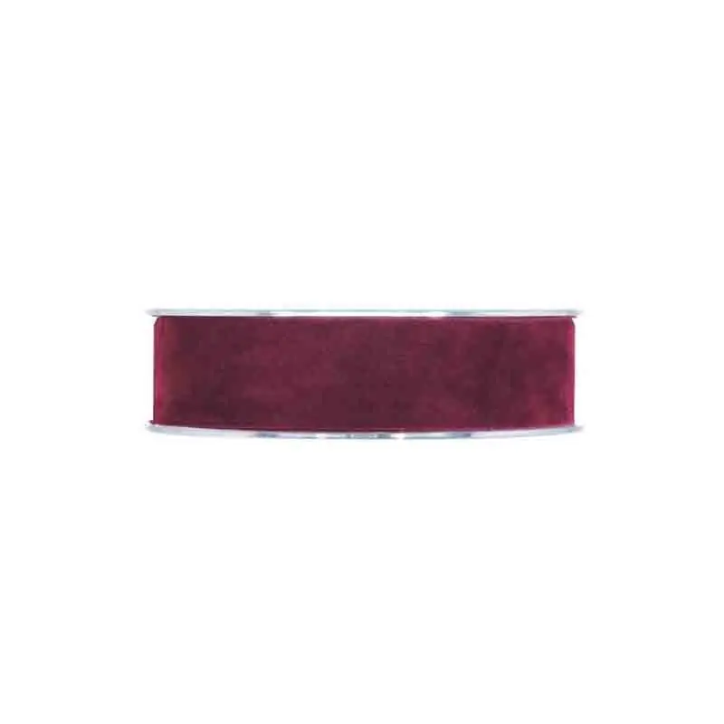 nastro double velluto bordeaux 25 mm x 7 metri PO-3066M-24