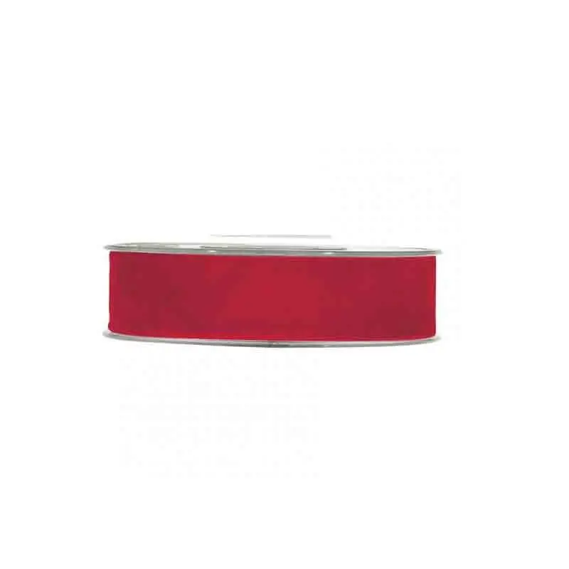 nastro double velluto rosso 25 mm x 7 metri PO-3066M-08