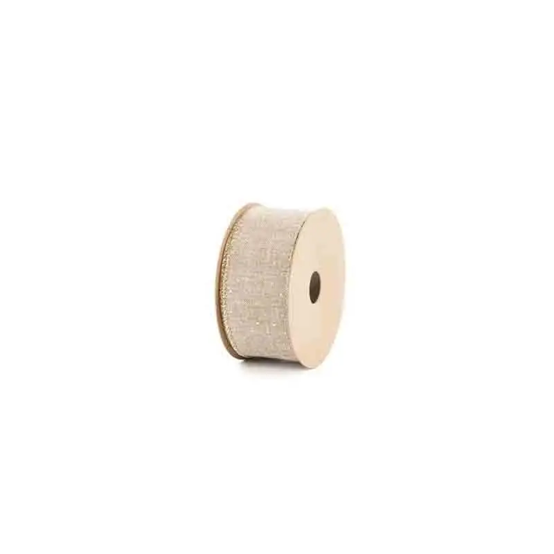Nastro otello 3813 60 mm x 10 metri naturale con bordo oro PY-22607-3813