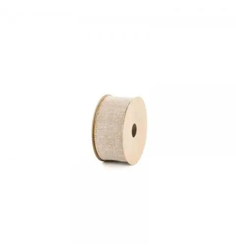 Nastro otello 3813 60 mm x 10 metri naturale con bordo oro PY-22607-3813