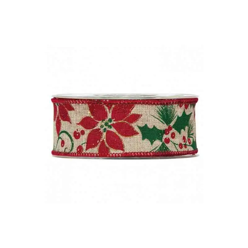 Nastro stella di natale 40 mm x 10 metri PO-4273G