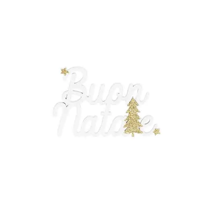 decorazione bianca scritta buon natale 9 x 6 cm 25907