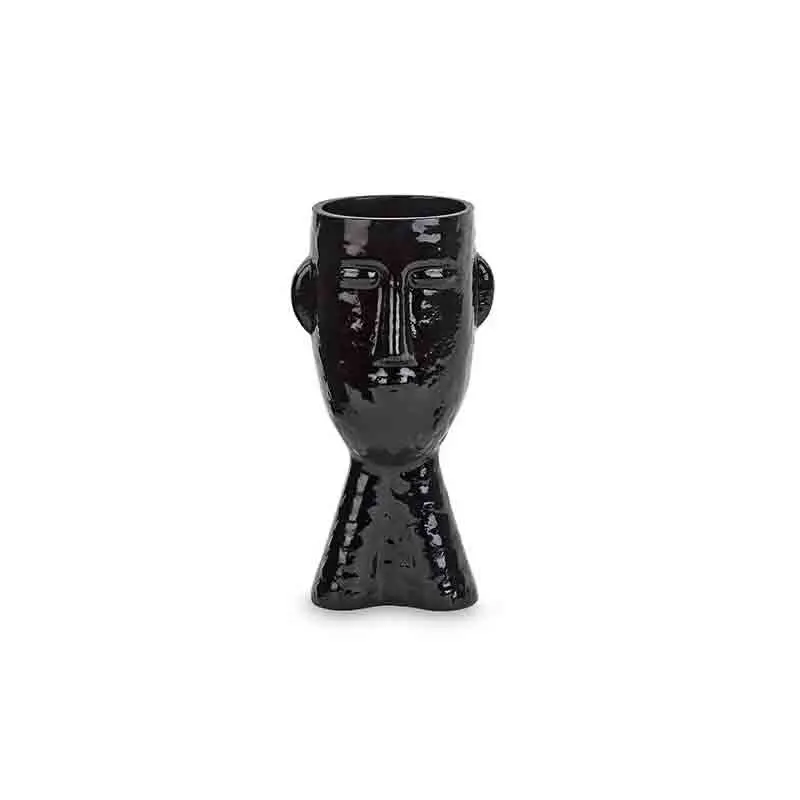 vaso viso nero in vetro h 235 mm 22460