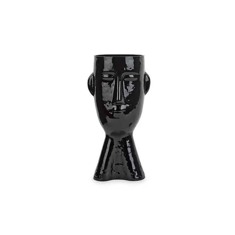 vaso viso nero in vetro h 320 mm 22462