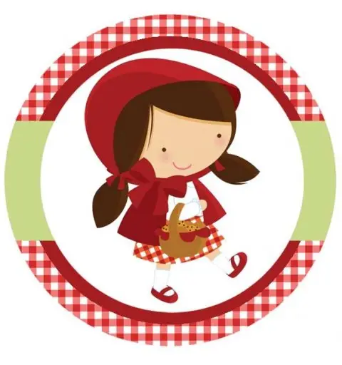 ADESIVO TONDO CAPPUCCETTO ROSSO