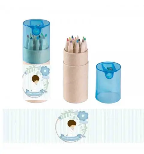 PASTELLI CILINDRO  PRIMA COMUNIONE BIMBO CELESTE - 10 PZ