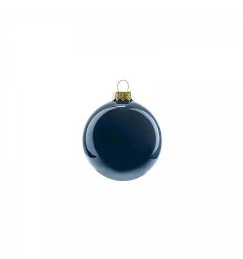 Palline natalizie sfere in vetro 8 cm Blu  N16047/BL 16 pz.