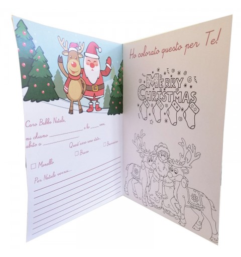 Letterina per Babbo Natale da colorare con pastelli - 1pz