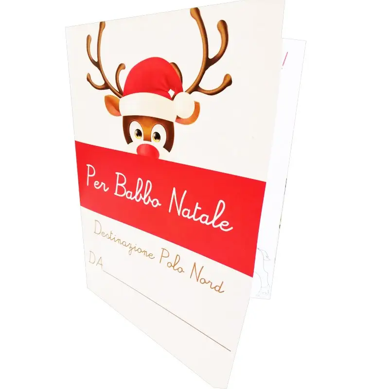 Letterina per Babbo Natale da colorare con pastelli - 5pz