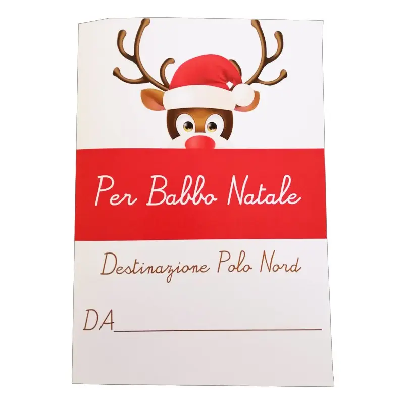 Letterina per Babbo Natale da colorare con pastelli - 5pz