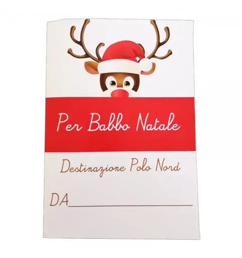 Letterina per Babbo Natale da colorare con pastelli - 5pz