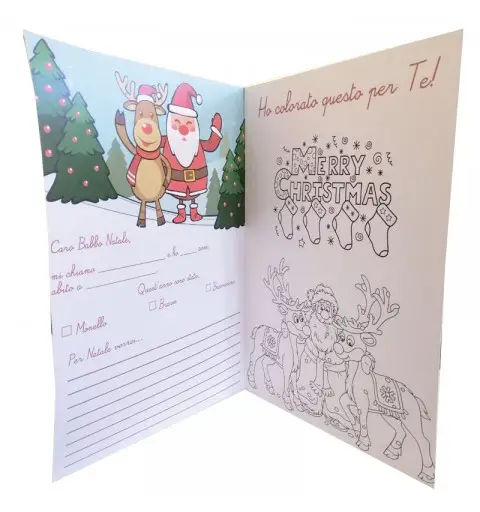 Letterina per Babbo Natale da colorare con pastelli - 5pz