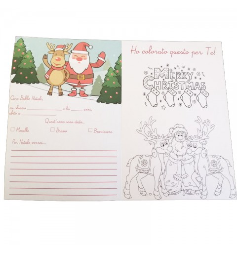 Letterina per Babbo Natale da colorare con pastelli - 5pz