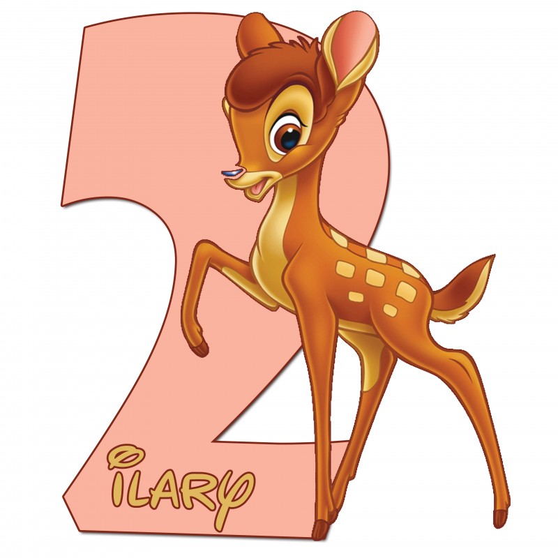 Sagoma in polistirolo Bambi con numero Personalizzabile