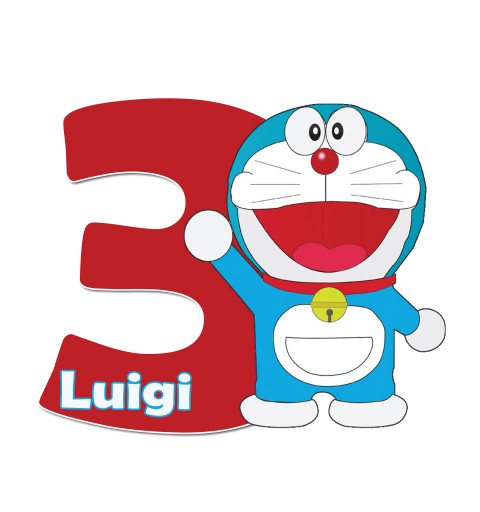 Doraemon Sagoma numero in polistirolo Personalizzabile
