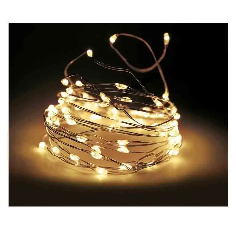 Catena di Luci micro Led a batteria 10 LED Bianco Caldo 387085 451997