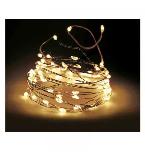 Catena di Luci micro Led a batteria 10 LED Bianco Caldo 387085 451997