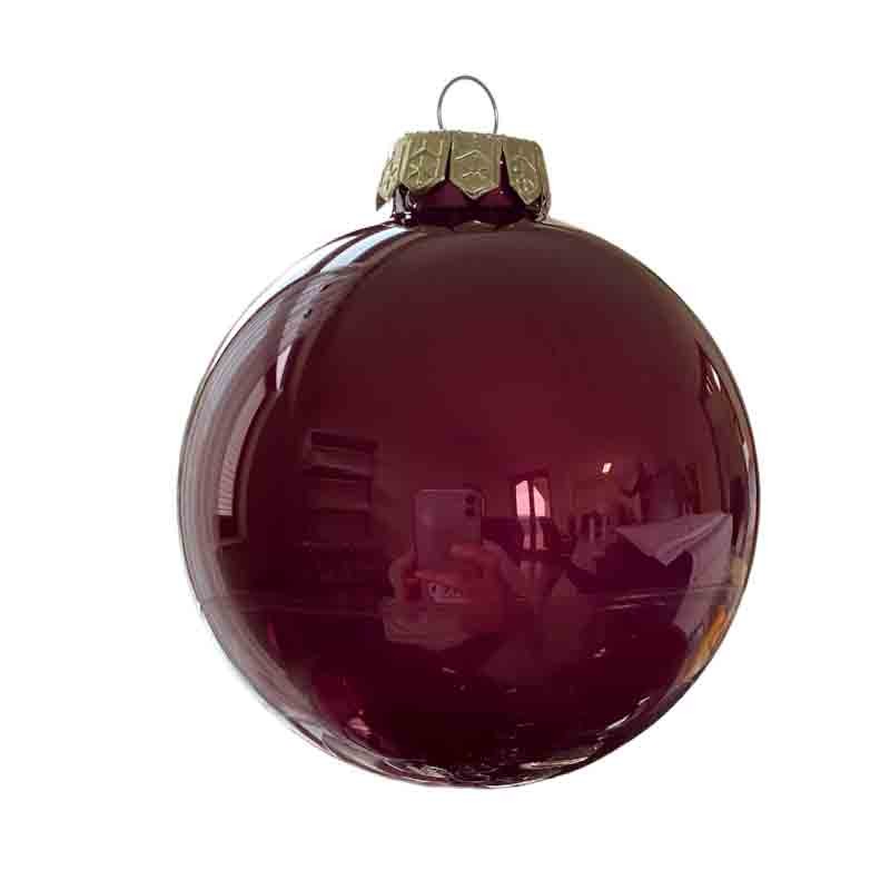 Palline natalizie sfere in vetro 6 cm Rosso Porto  N16046/POR 36 pz.
