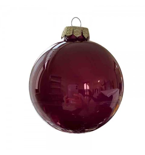 Palline natalizie sfere in vetro 6 cm Rosso Porto  N16046/POR 36 pz.
