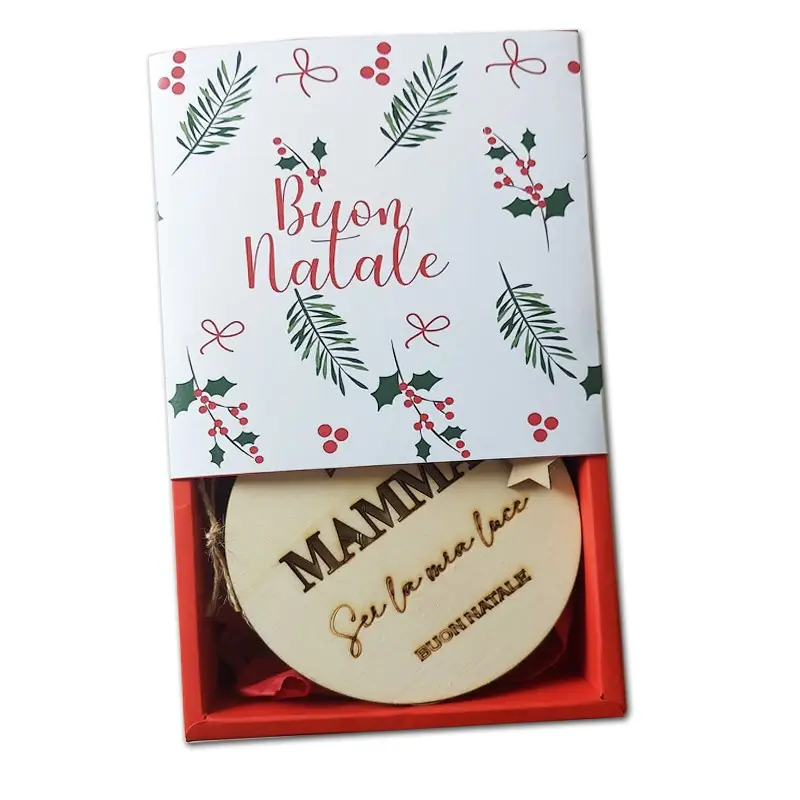 Pallina Natalizia di Legno Luminosa - " Mamma sei la mia luce "