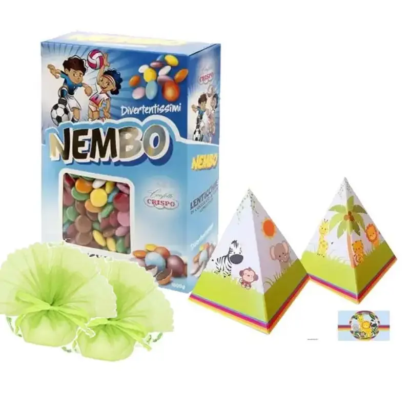 40 SCATOLINE PIRAMIDE GIUNGLA CON LENTICCHIE DI CIOCCOLATO