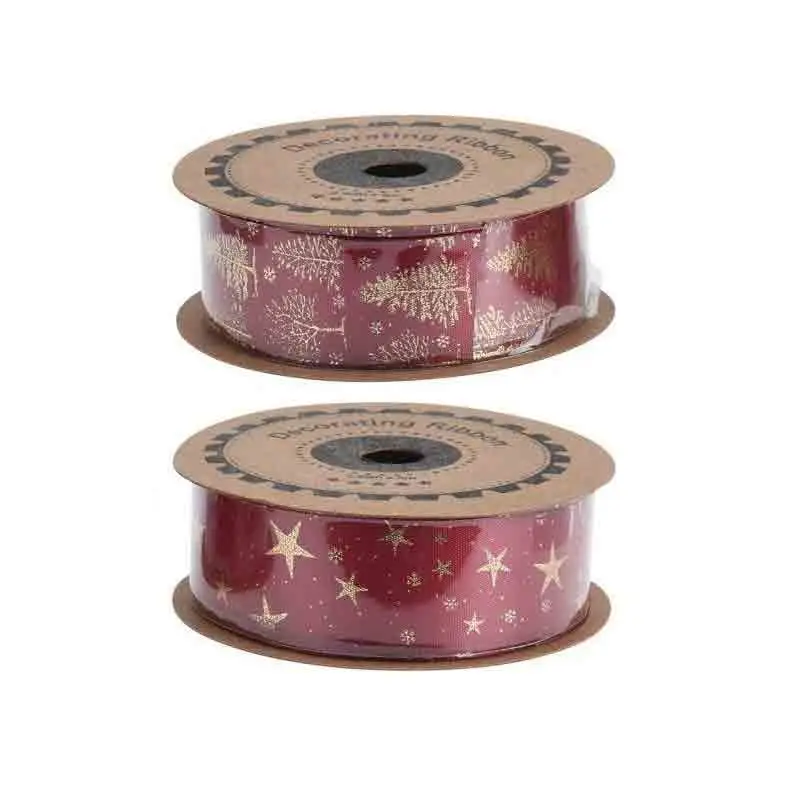 nastro natalizio rosso e oro 5 metri 2 mod. assortiti e casuali 199369