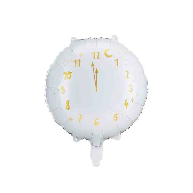 Palloncino foil orologio 45 cm bianco FB159-008