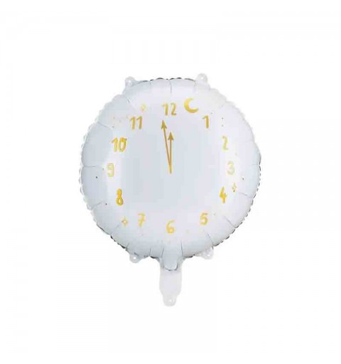 Palloncino foil orologio 45 cm bianco FB159-008