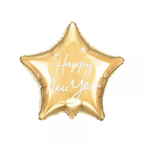 Palloncino foil stella happy new year 47x50 cm oro FB148