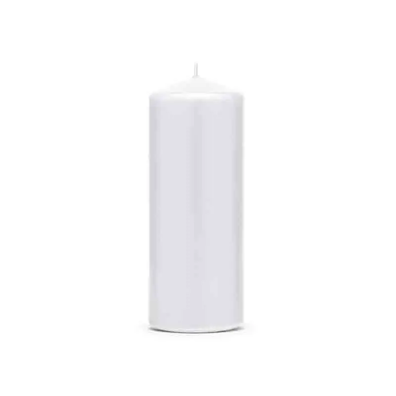 set 6 Candele Pillar opaca bianca 15 x 6 cm SKKMAT-008D-OP 30 ore