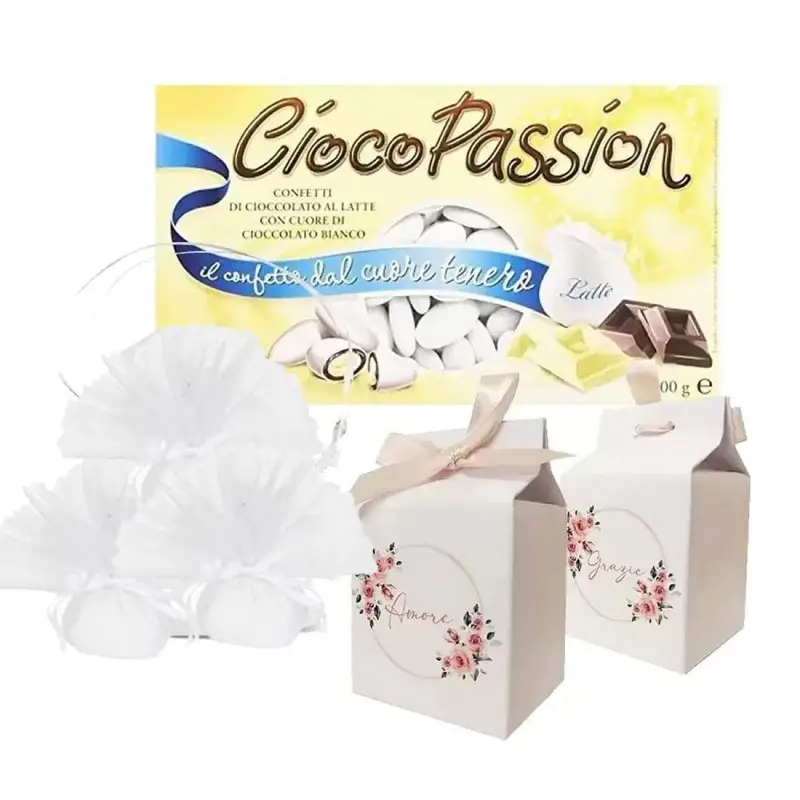 20 SCATOLINE MILK AMORE GRAZIE CON CONFETTI CRISPO