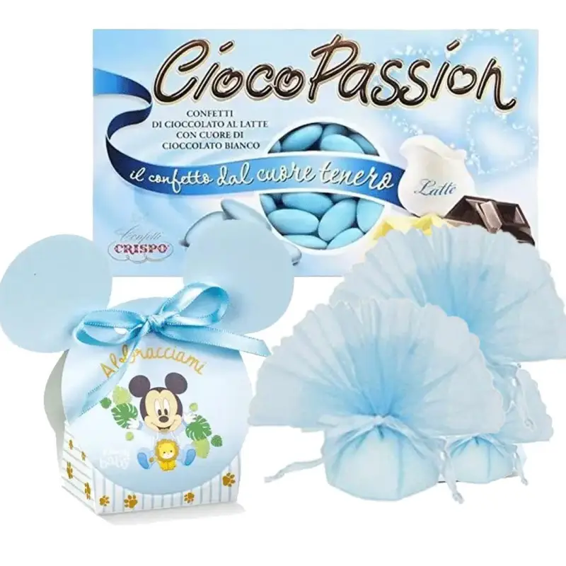 40 bomboniere Michey Mouse Lion con sacchetti e confetti