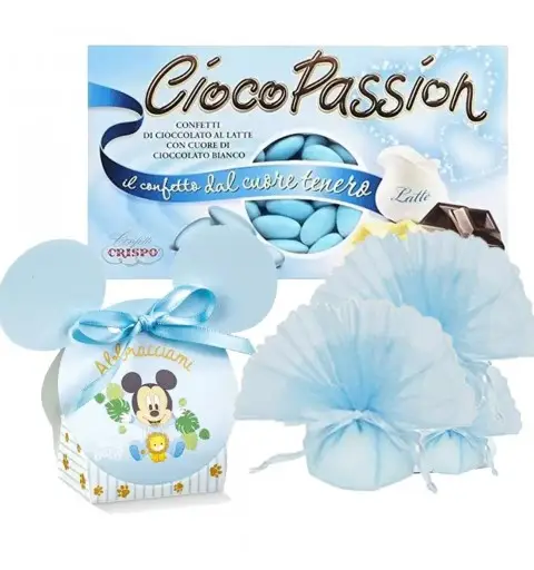 40 bomboniere Michey Mouse Lion con sacchetti e confetti